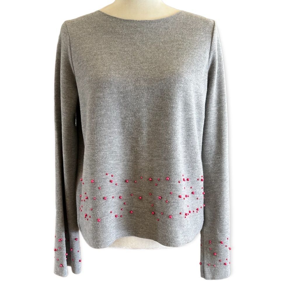 Zara Pearl Embellished Sweater NWT - Picture 5 of 15